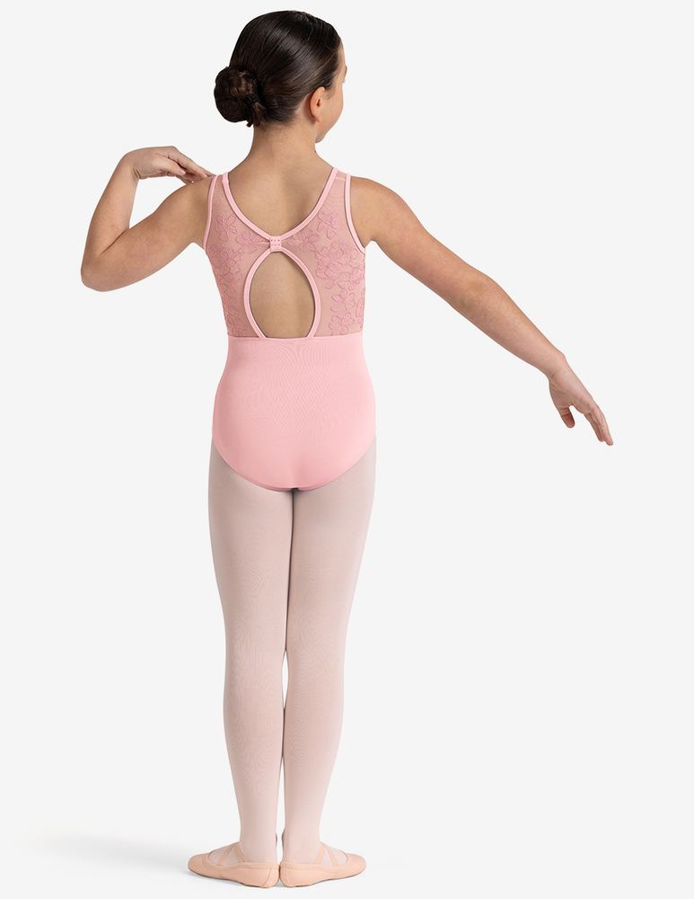 
                      
                        Ballerina in a pink leotard and tights on a white background
                      
                    