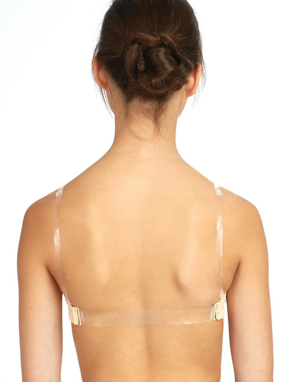 Young Girl Wearing a Clear Capezio Back Strap, Facing Away from Camera