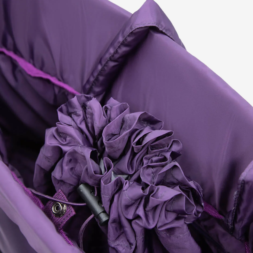 
                      
                        Close-up of a purple inner shoe bag in a purple tote on a white background
                      
                    