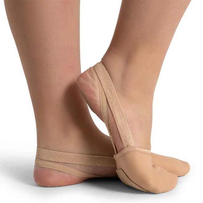 Nude hanami pirouette shoes with a visible brand logo on a white background