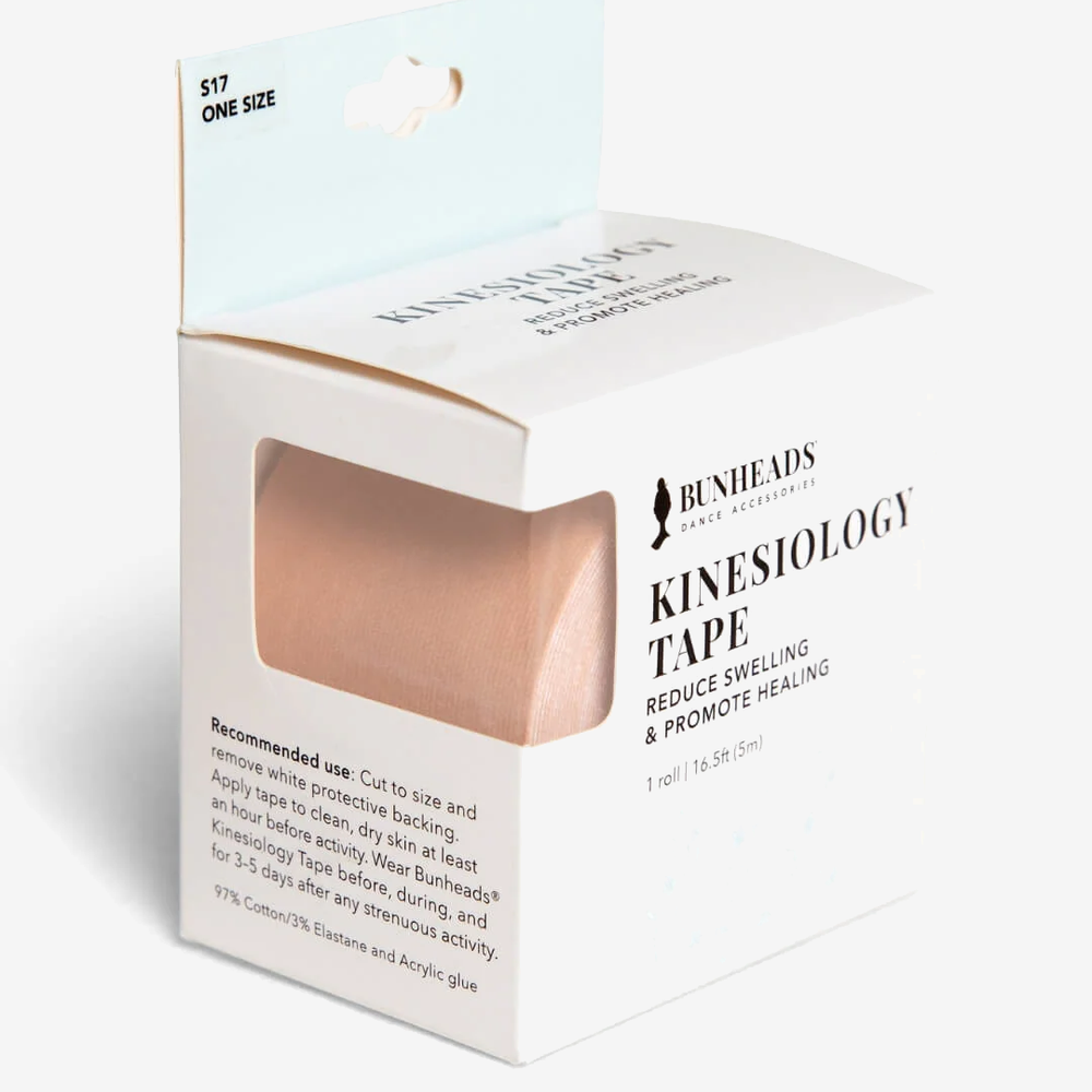 
                      
                        A box of kinesiology tape with a clear cutout section to showcase the nude color and product.
                      
                    