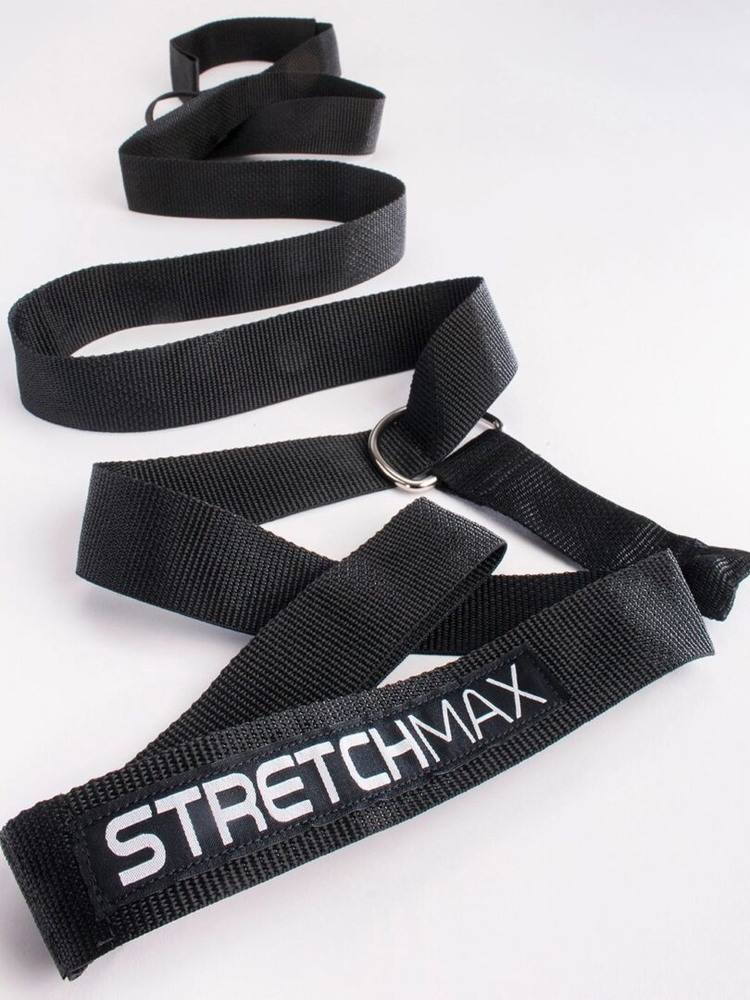 
                      
                        The black strap lays against a white background, the stretchmax logo is displayed.
                      
                    