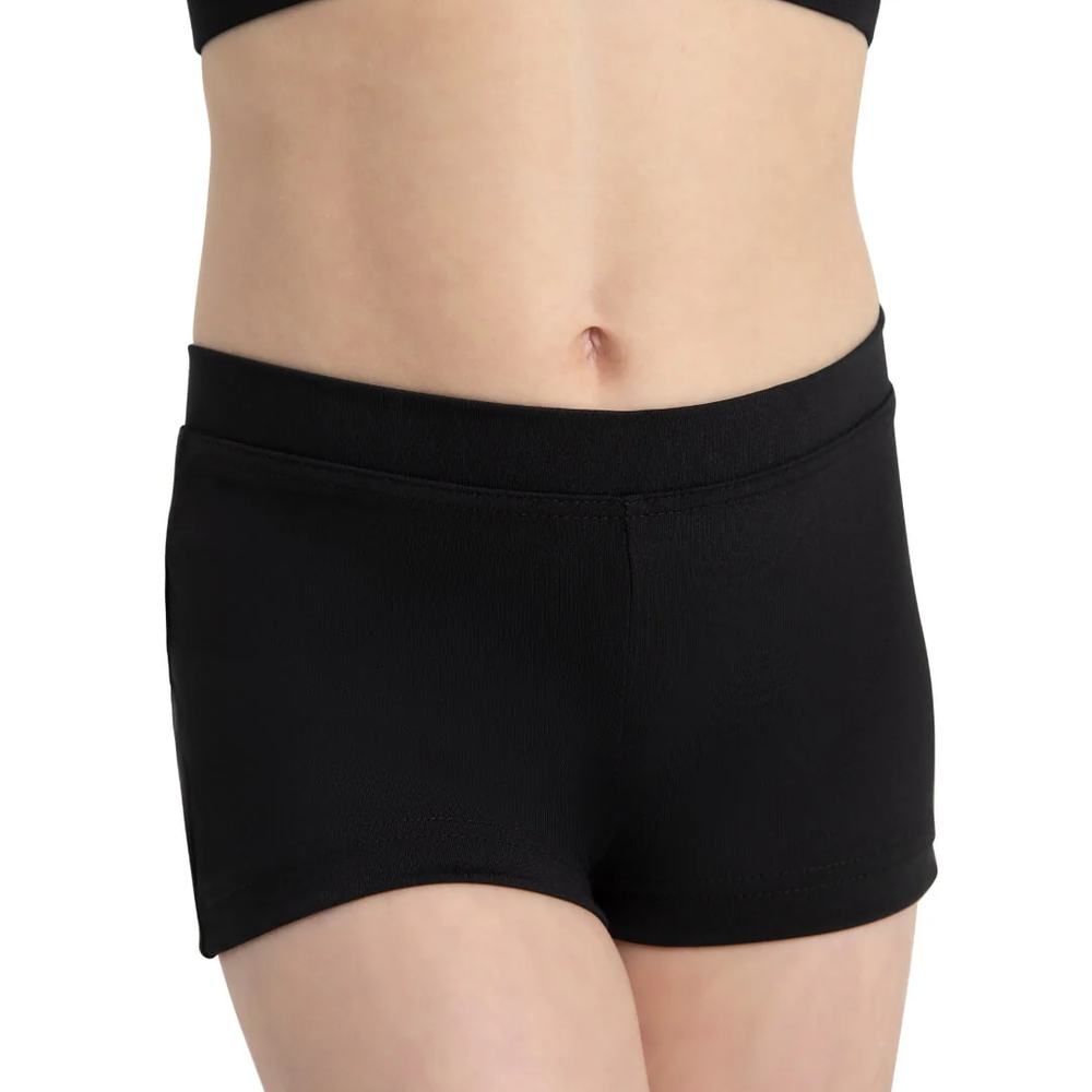 
                      
                        A close-up of a child's torso wearing a pair of black dance shorts.
                      
                    